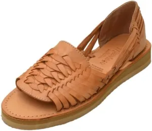 Macarena Collection Sandals women Huarache Sandal Colorful Leather Mexican Style Color Tan 123