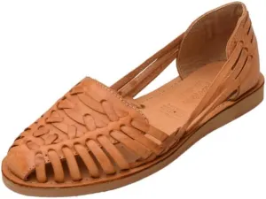 Macarena Collection Sandals women Huarache Sandal Colorful Leather Mexican Style Color Tan 124
