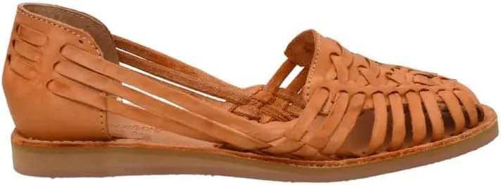 Macarena Collection Sandals women Huarache Sandal Colorful Leather Mexican Style Color Tan 124