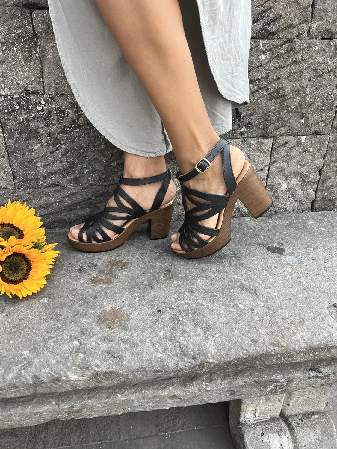 Macarena Collection Women's Flatform Wedge Casual Sandal Huarache Colorful Leather Mexican Style 4131