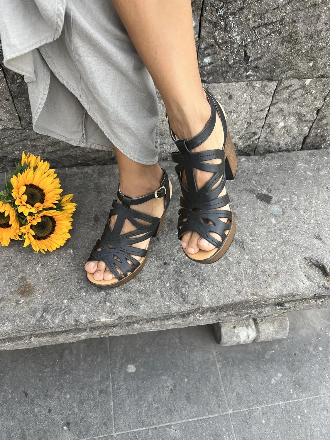 Macarena Collection Women's Flatform Wedge Casual Sandal Huarache Colorful Leather Mexican Style 4131