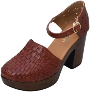 Macarena Collection Women's Flatform Wedge Casual Sandal Huarache Colorful Leather Mexican Style 4237