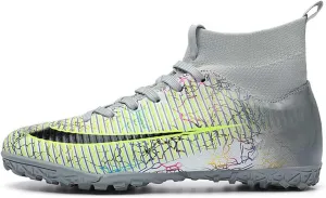 Maylrvjv Men's High-Top Soccer Shoes Anti-Slip Wear-Resistant Football Boots Spikes Athletic Shoes