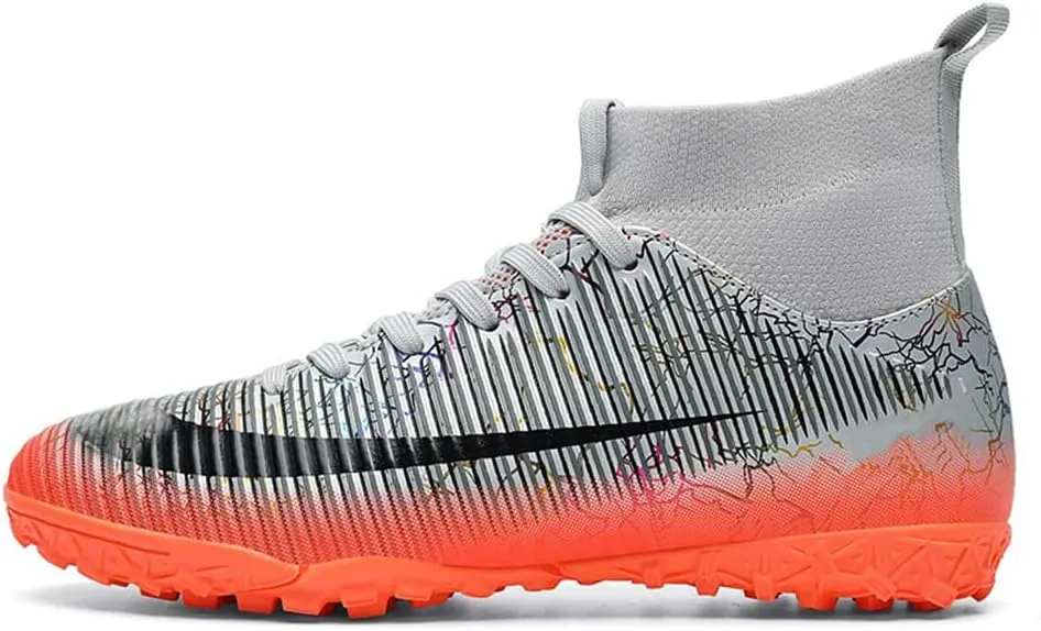 Maylrvjv Men's High-Top Soccer Shoes Anti-Slip Wear-Resistant Football Boots Spikes Athletic Shoes