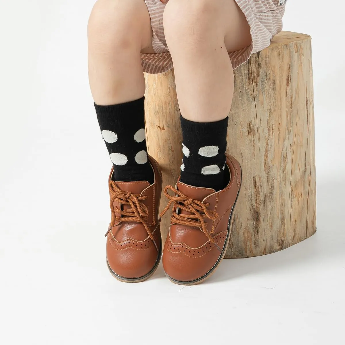 Meckior Toddler Boys Girls Black Dress Shoes Little Kid Oxford Shoes Wedding Church Dress Shoes PU Leather Lace Up School Uniform Loafer Flats