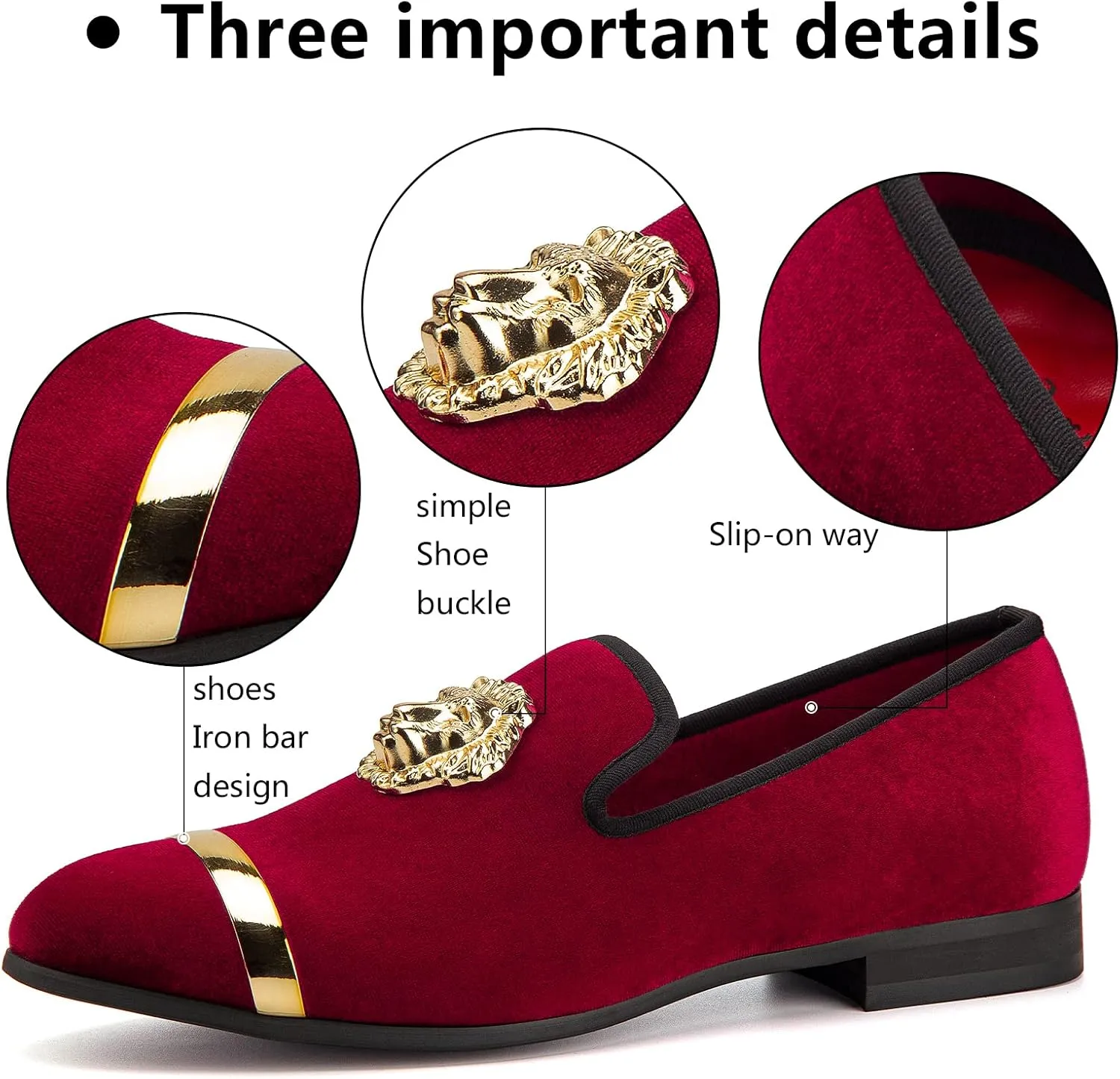 Meijiana Men's Loafers Velvet Shoes Metal Eagle Buckle Wedding Party Smoking Slipper Dress Loafers Shoes for Men
