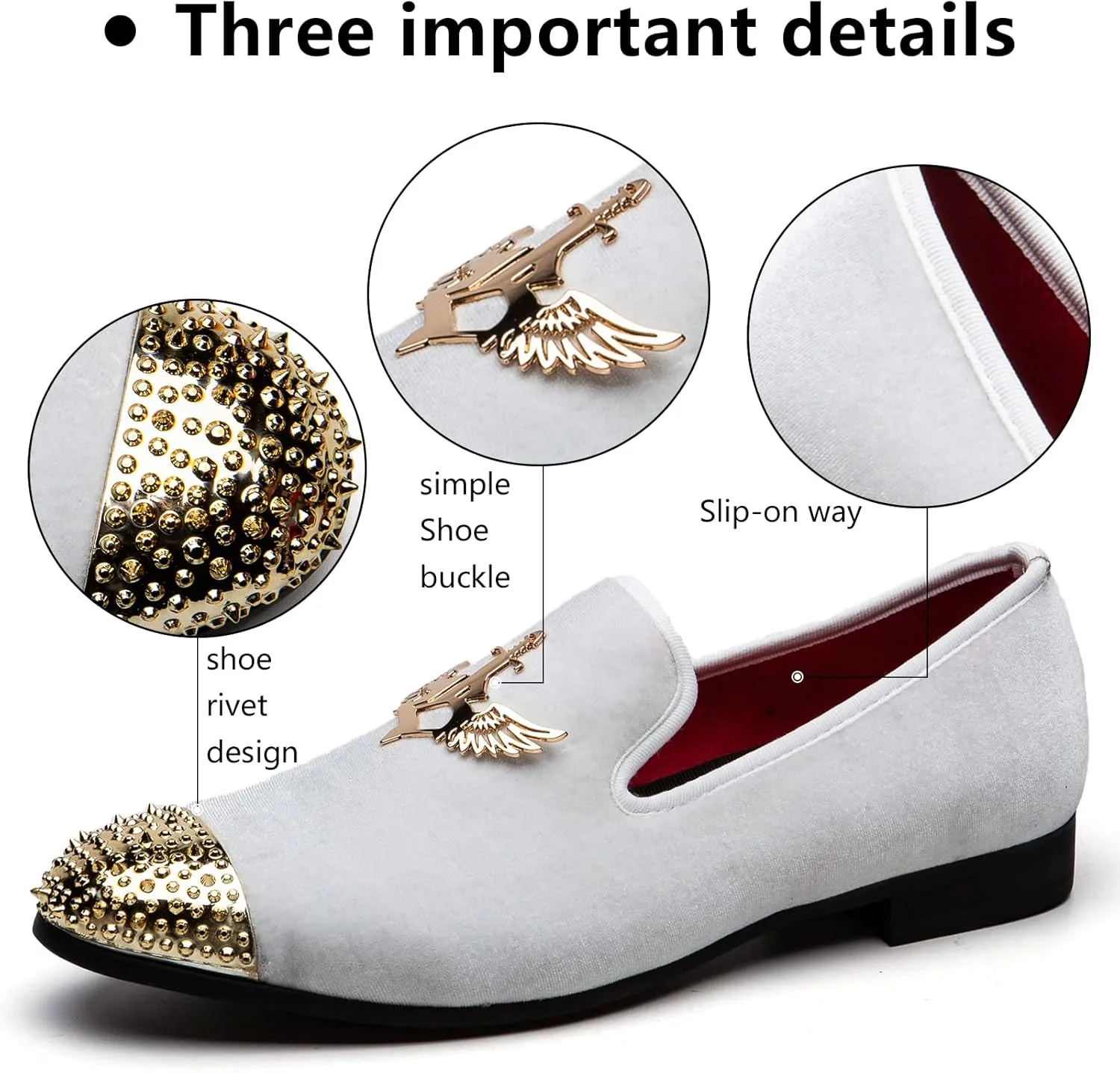 Meijiana Men's Loafers Velvet Shoes Metal Eagle Buckle Wedding Party Smoking Slipper Dress Loafers Shoes for Men