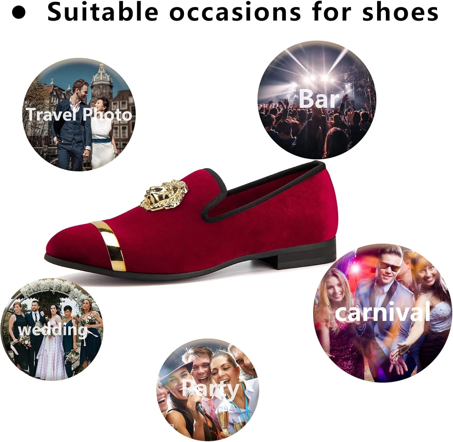 Meijiana Men's Loafers Velvet Shoes Metal Eagle Buckle Wedding Party Smoking Slipper Dress Loafers Shoes for Men