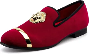 Meijiana Men's Loafers Velvet Shoes Metal Eagle Buckle Wedding Party Smoking Slipper Dress Loafers Shoes for Men