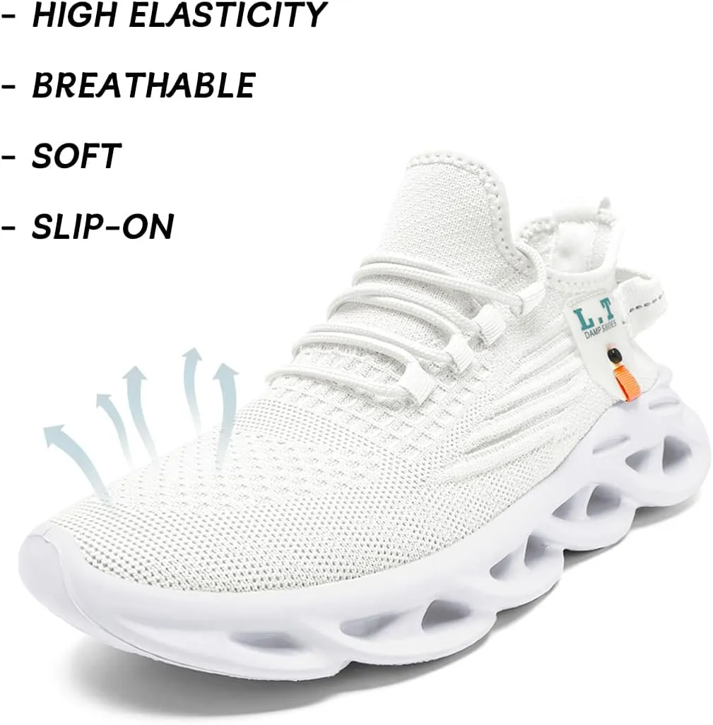 Men Running Shoes Slip On Walking Tennis Gym Sneakers Outdoor Trail Trainers Athletic Jogging Sneaker Road Fashion Workout Breathable Shoes