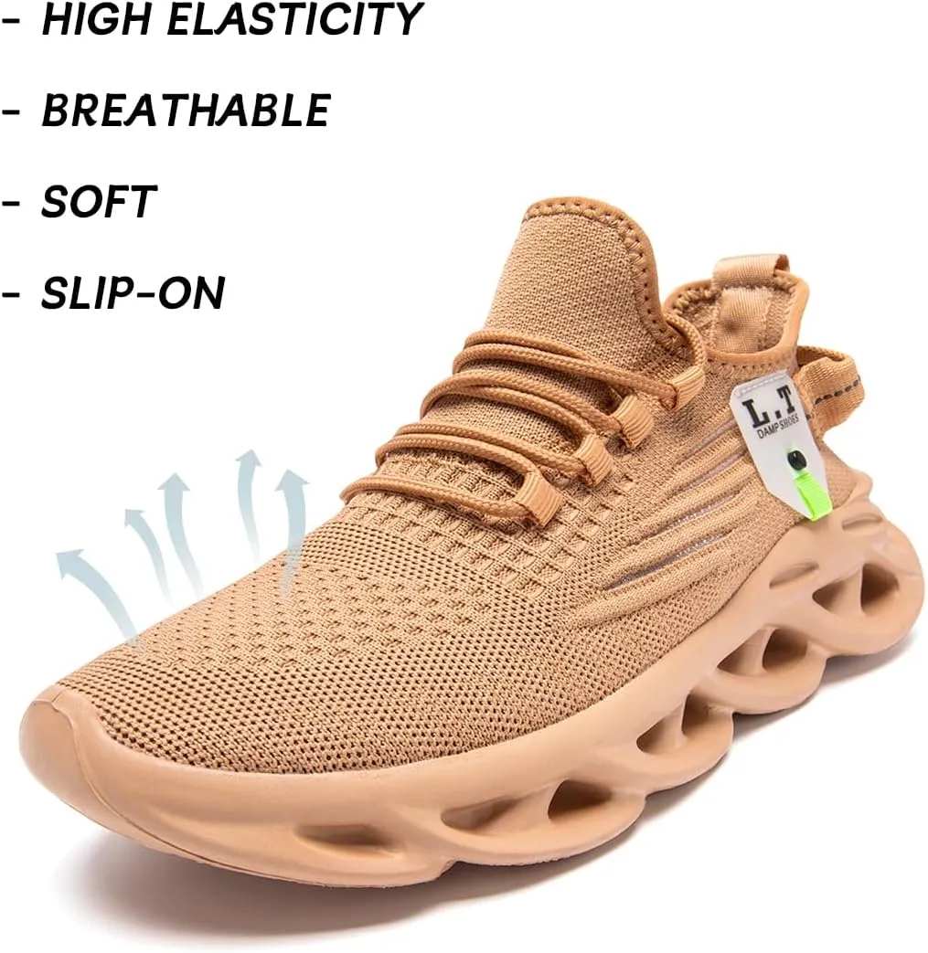Men Running Shoes Slip On Walking Tennis Gym Sneakers Outdoor Trail Trainers Athletic Jogging Sneaker Road Fashion Workout Breathable Shoes