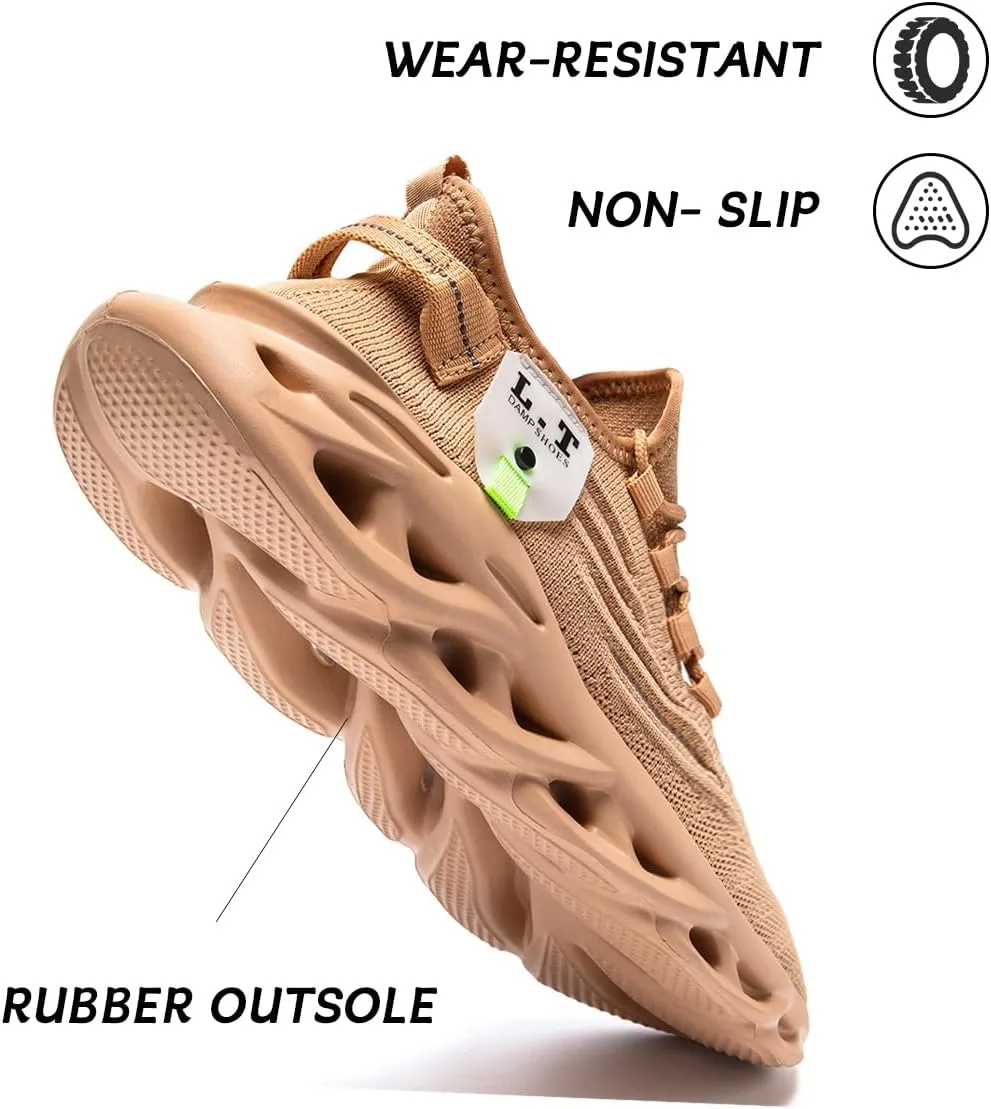 Men Running Shoes Slip On Walking Tennis Gym Sneakers Outdoor Trail Trainers Athletic Jogging Sneaker Road Fashion Workout Breathable Shoes