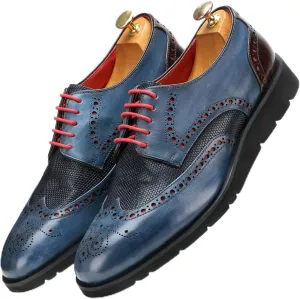 Men's Dress Shoes - Lightweight Handcrafted Full Grain Leather Oxfords, Business Casual Dress Shoes, AirFlexLite Sneakers