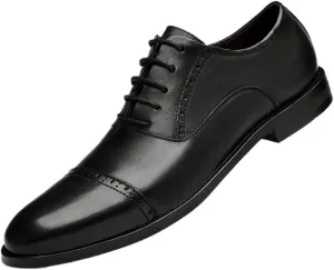 Men's Leather Oxford Shoes - Comfortable Non-Slip Waterproof Dress Sneakers for Business & Casual Wear