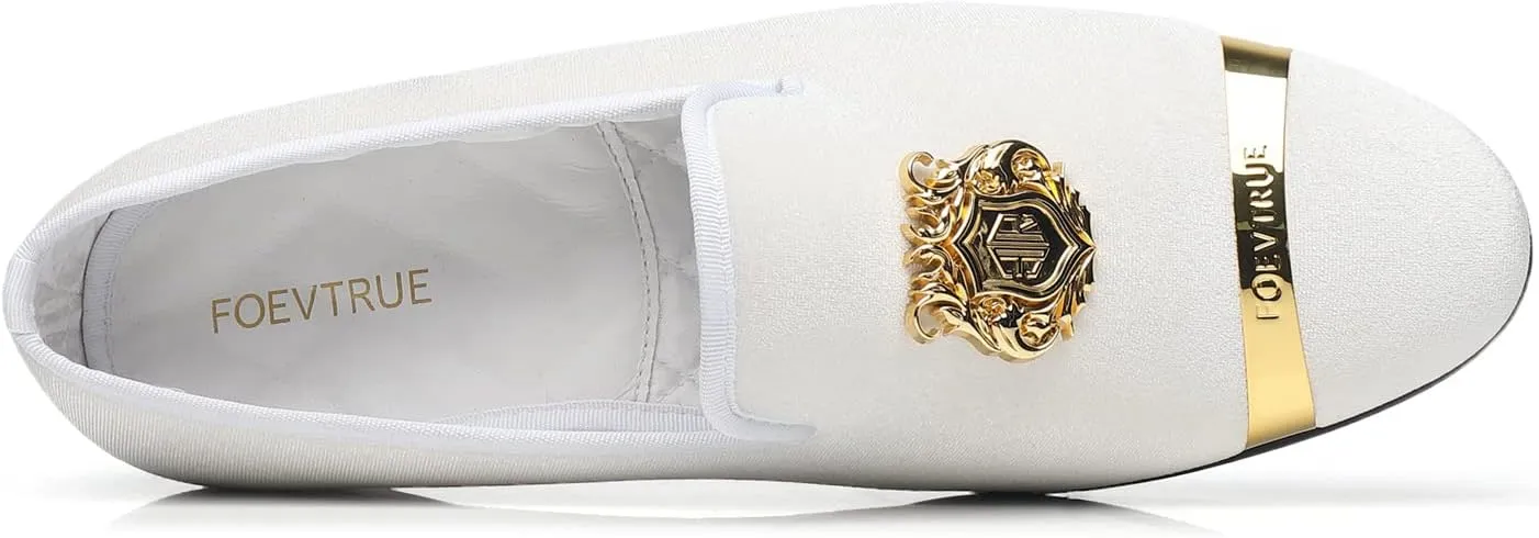 Men's Loafers Velvet Gold Buckle Fashion Handmade Party Wedding Prom Shoes