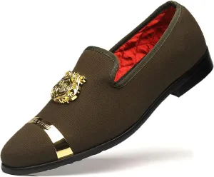 Men's Loafers Velvet Gold Buckle Fashion Handmade Party Wedding Prom Shoes