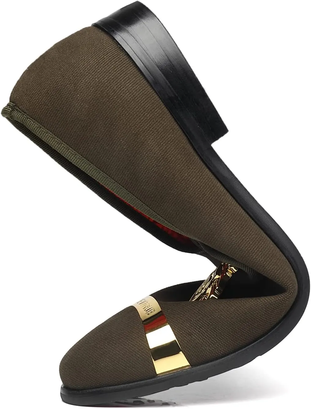 Men's Loafers Velvet Gold Buckle Fashion Handmade Party Wedding Prom Shoes