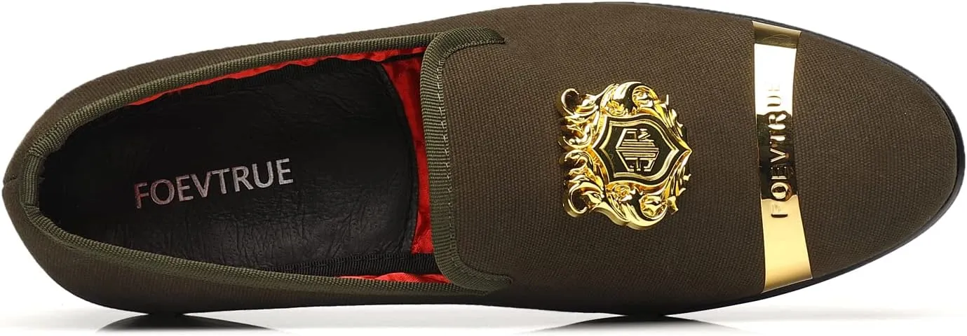 Men's Loafers Velvet Gold Buckle Fashion Handmade Party Wedding Prom Shoes