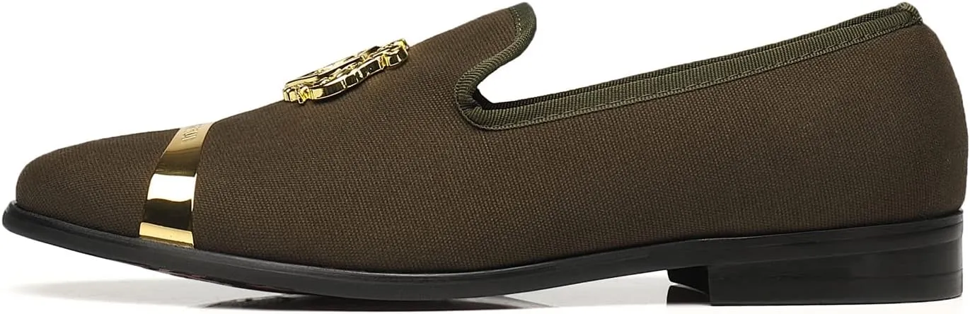 Men's Loafers Velvet Gold Buckle Fashion Handmade Party Wedding Prom Shoes