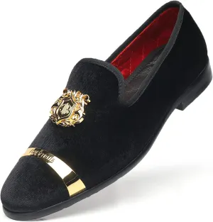 Men's Loafers Velvet Gold Buckle Fashion Handmade Party Wedding Prom Shoes