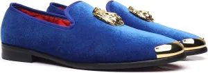 Men's Loafers Velvet Gold Buckle Party Prom Shoes