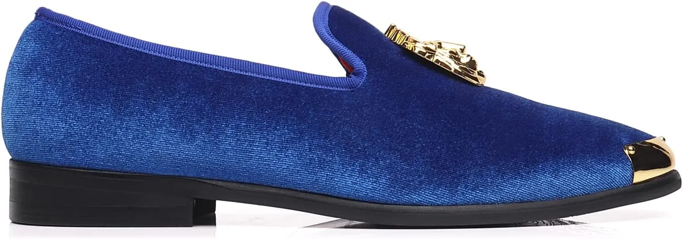 Men's Loafers Velvet Gold Buckle Party Prom Shoes
