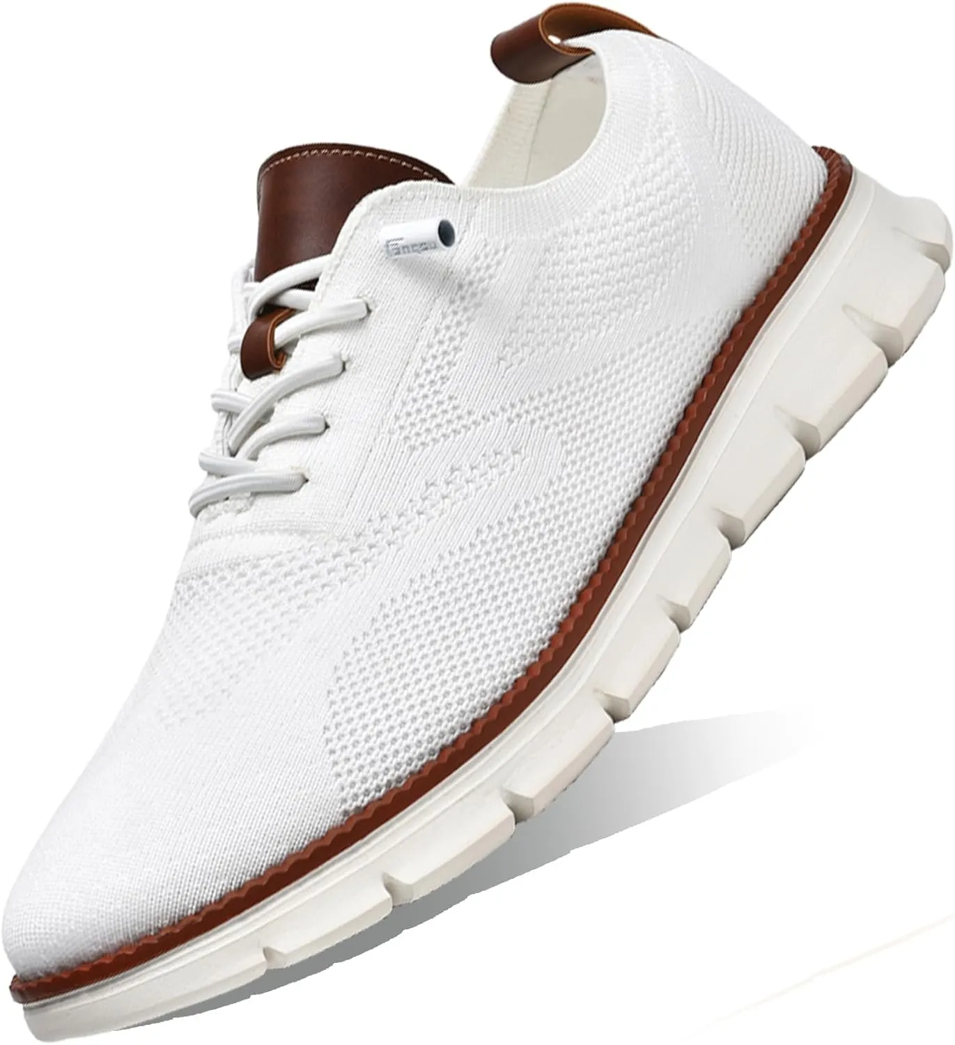 Men's Oxfords Shoes Knit Dress Sneakers Business Wingtip Casual Walking Shoes Fashion Comfortable