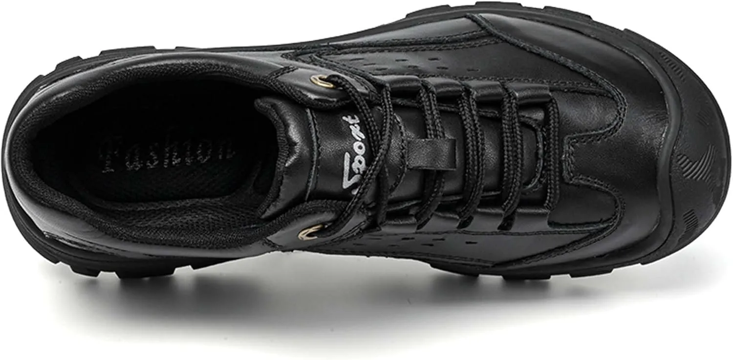 Men's Premium Genuine Cowhide Leather Sneakers, Fashion Leather Casual Walking Shoes, Driving Shoes, Mesh Lining, Comfortable, Soft, Non-Slip, Durable, Suitable for All Seasons.