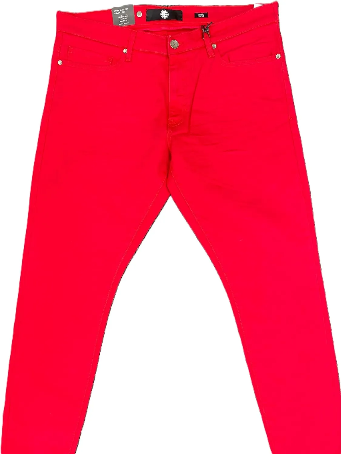 Mens Ross Skinny Tapered Fit No Rips Red Jeans (JR91521)