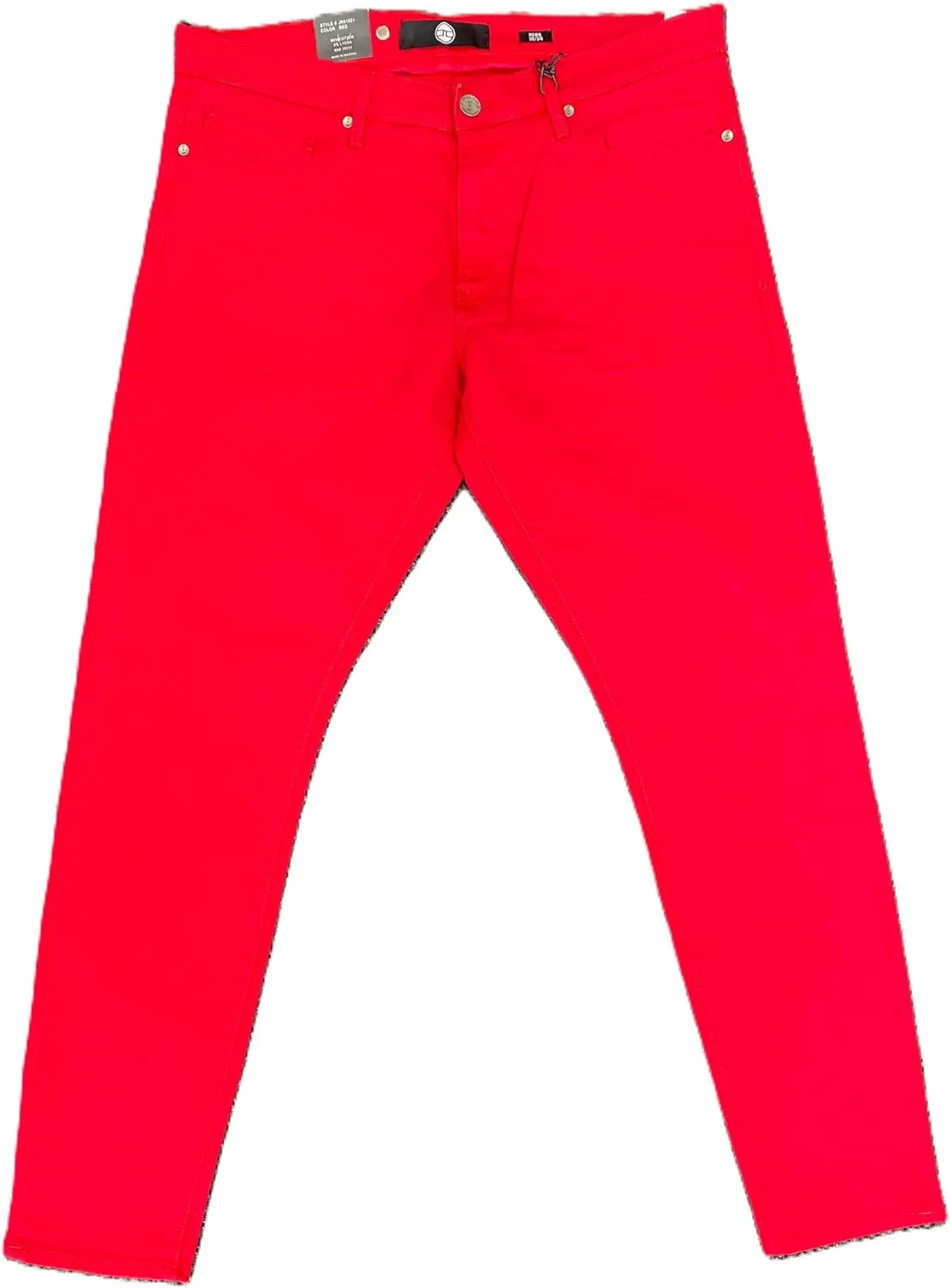 Mens Ross Skinny Tapered Fit No Rips Red Jeans (JR91521)