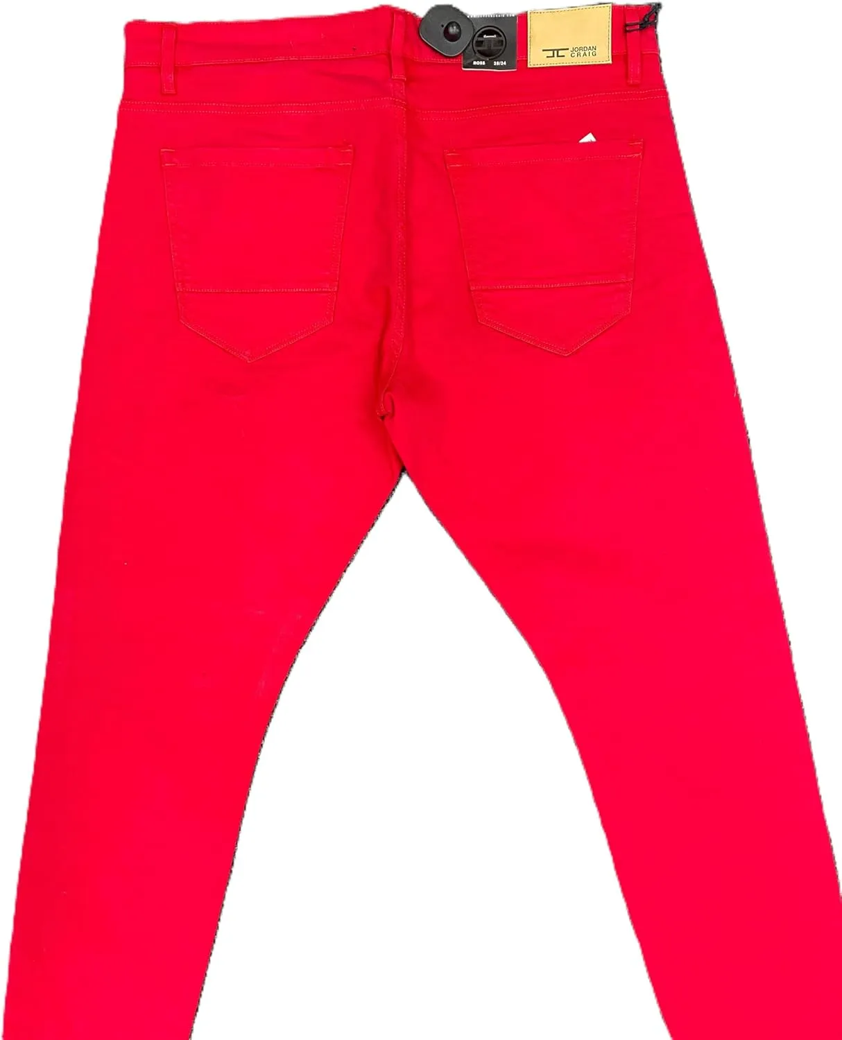 Mens Ross Skinny Tapered Fit No Rips Red Jeans (JR91521)
