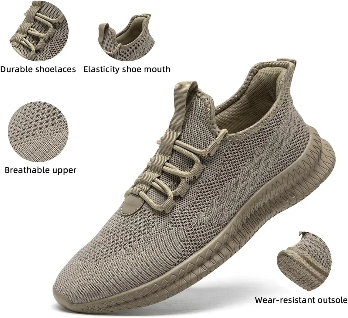 Men's Running Shoes Walking Sneakers Tennis Mens Shoes Casual Road Fashion Breathable Lightweight Slip on Workout Sport for Gym