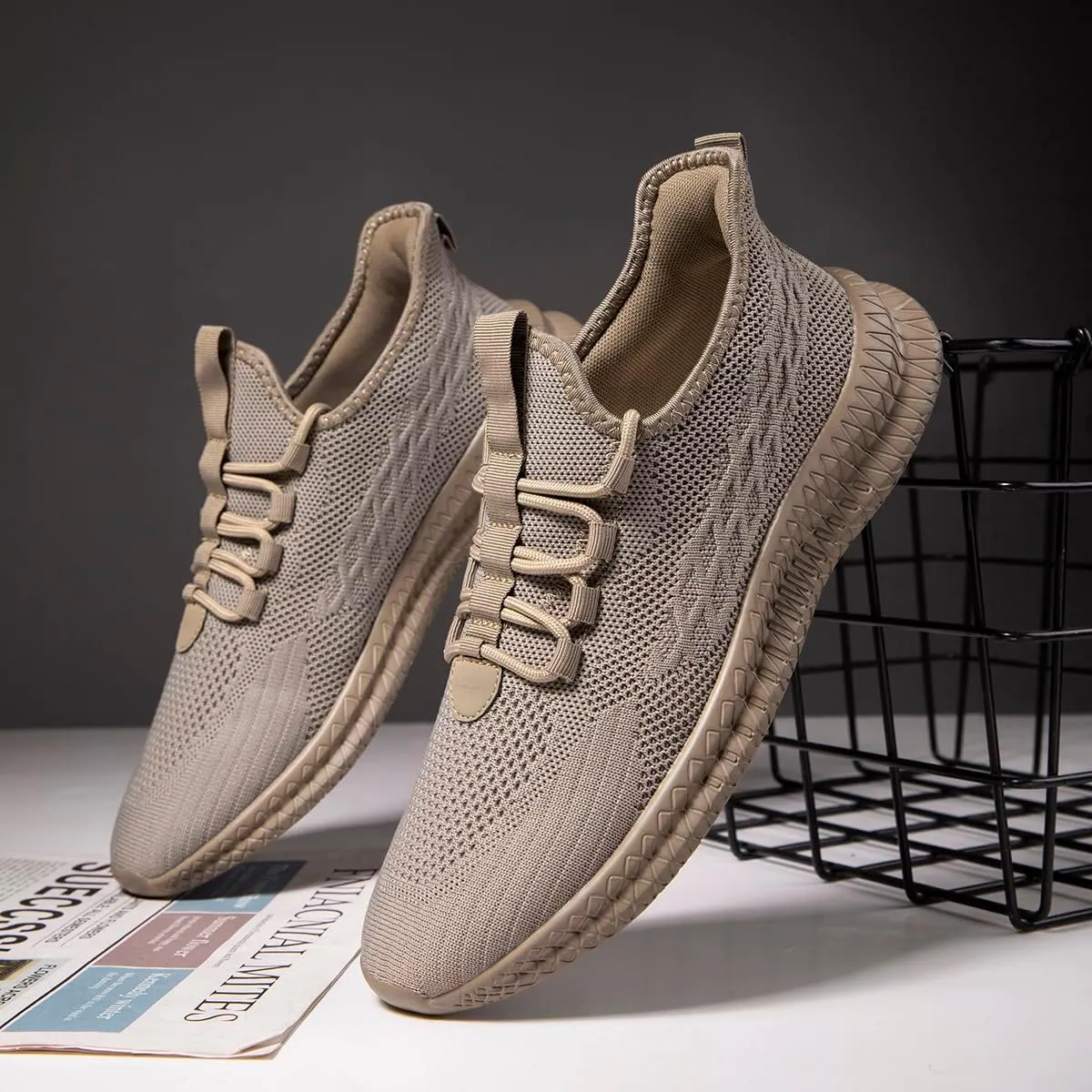 Men's Running Shoes Walking Sneakers Tennis Mens Shoes Casual Road Fashion Breathable Lightweight Slip on Workout Sport for Gym