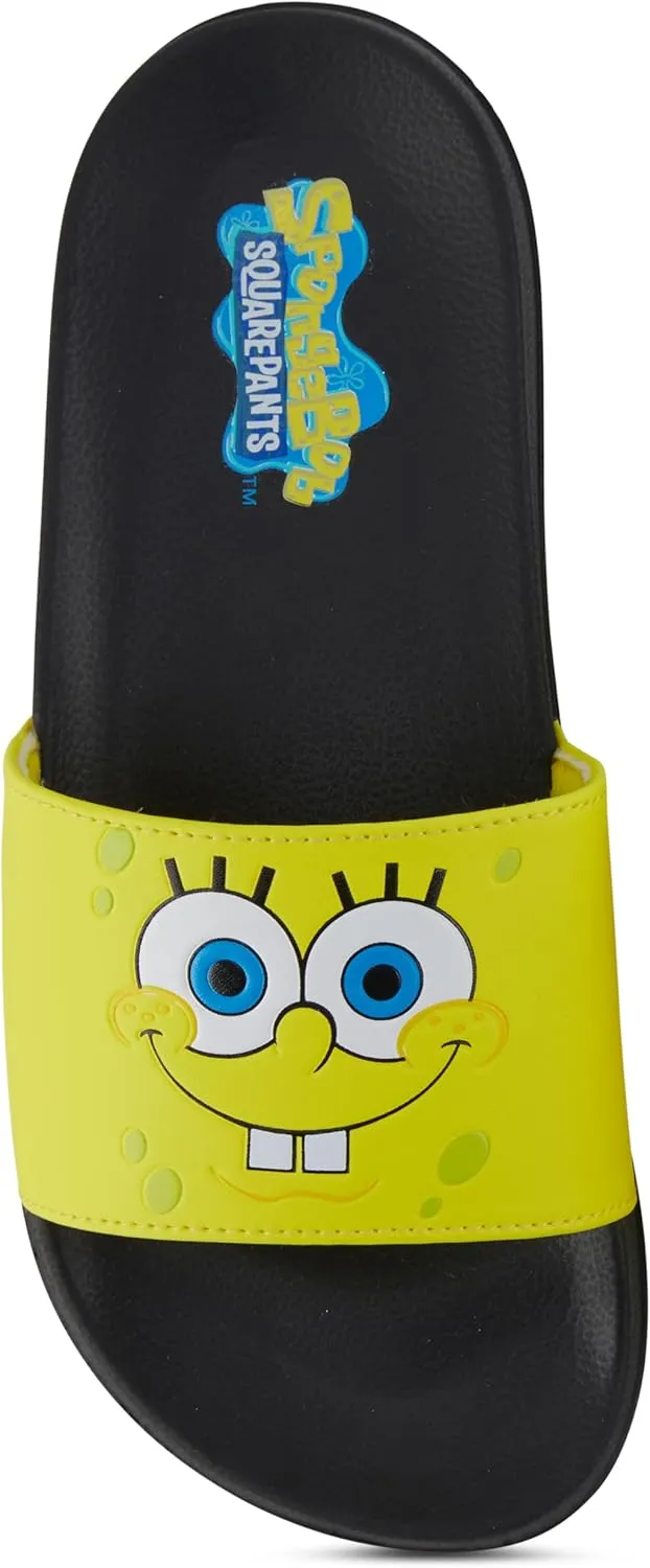 Mens Spongebob Squarepants Slide Sandals - Spongebob Shoes - Spongebob, Patrick, Squidward, Sandy, Mr. Krabs Slides