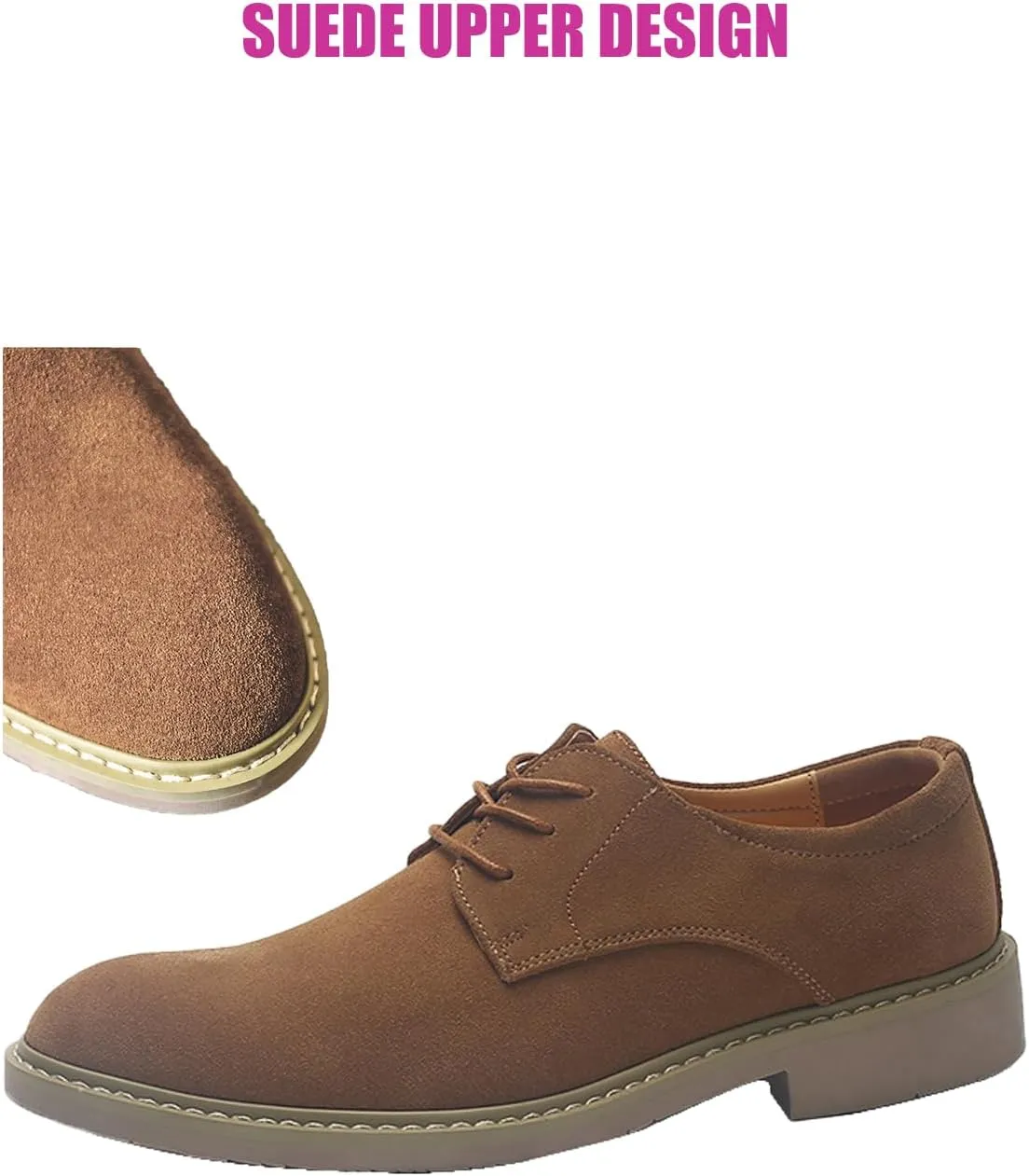 Men's Stylish Suede Lace Up Formal Oxford Shoes England Business Luxury Loafer Flats Work Office Driving Shoes