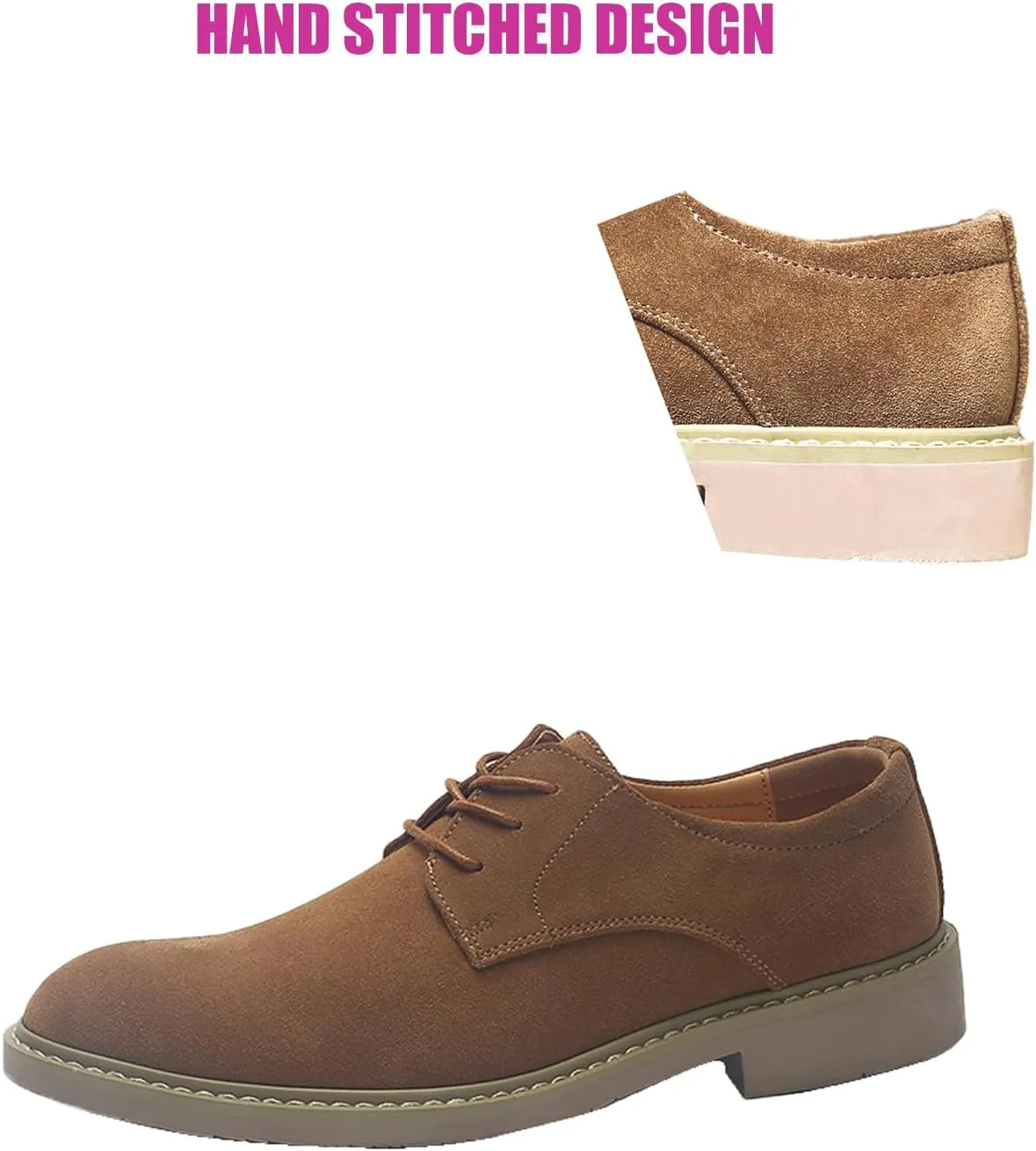 Men's Stylish Suede Lace Up Formal Oxford Shoes England Business Luxury Loafer Flats Work Office Driving Shoes
