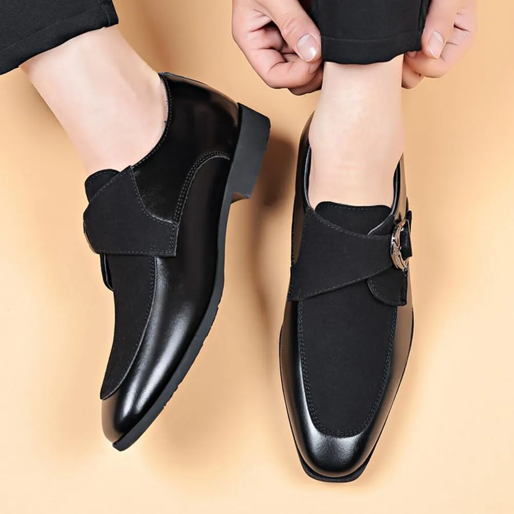 Men's Suede Patent Leather Dress Shoes Business Formal Derby Fashion Oxford Tuxedo Shoes