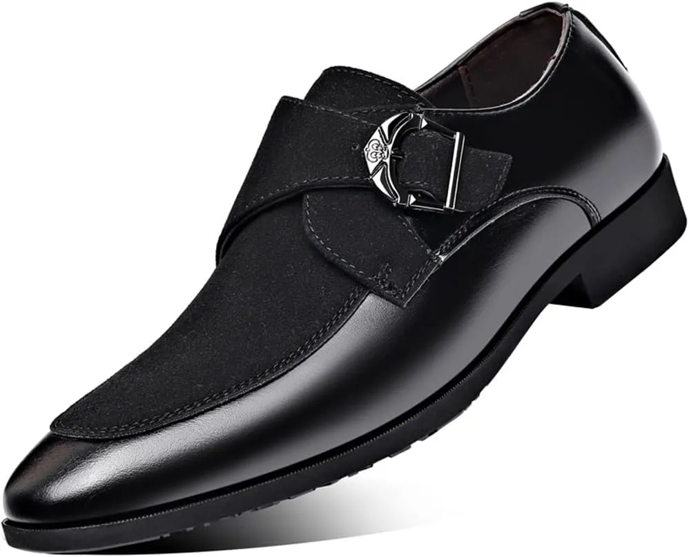 Men's Suede Patent Leather Dress Shoes Business Formal Derby Fashion Oxford Tuxedo Shoes