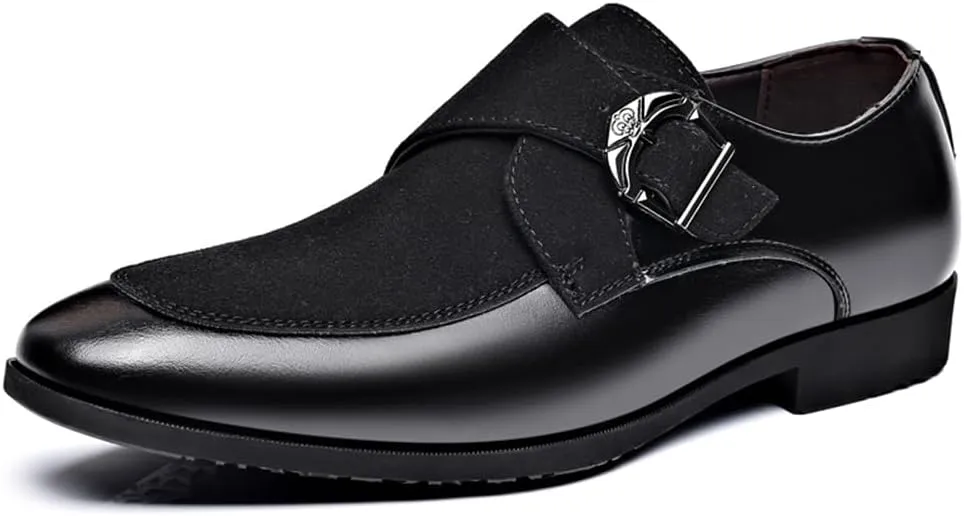 Men's Suede Patent Leather Dress Shoes Business Formal Derby Fashion Oxford Tuxedo Shoes