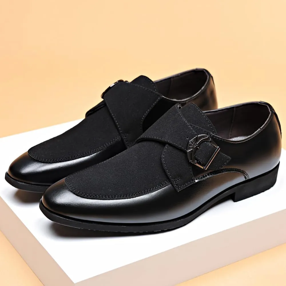 Men's Suede Patent Leather Dress Shoes Business Formal Derby Fashion Oxford Tuxedo Shoes