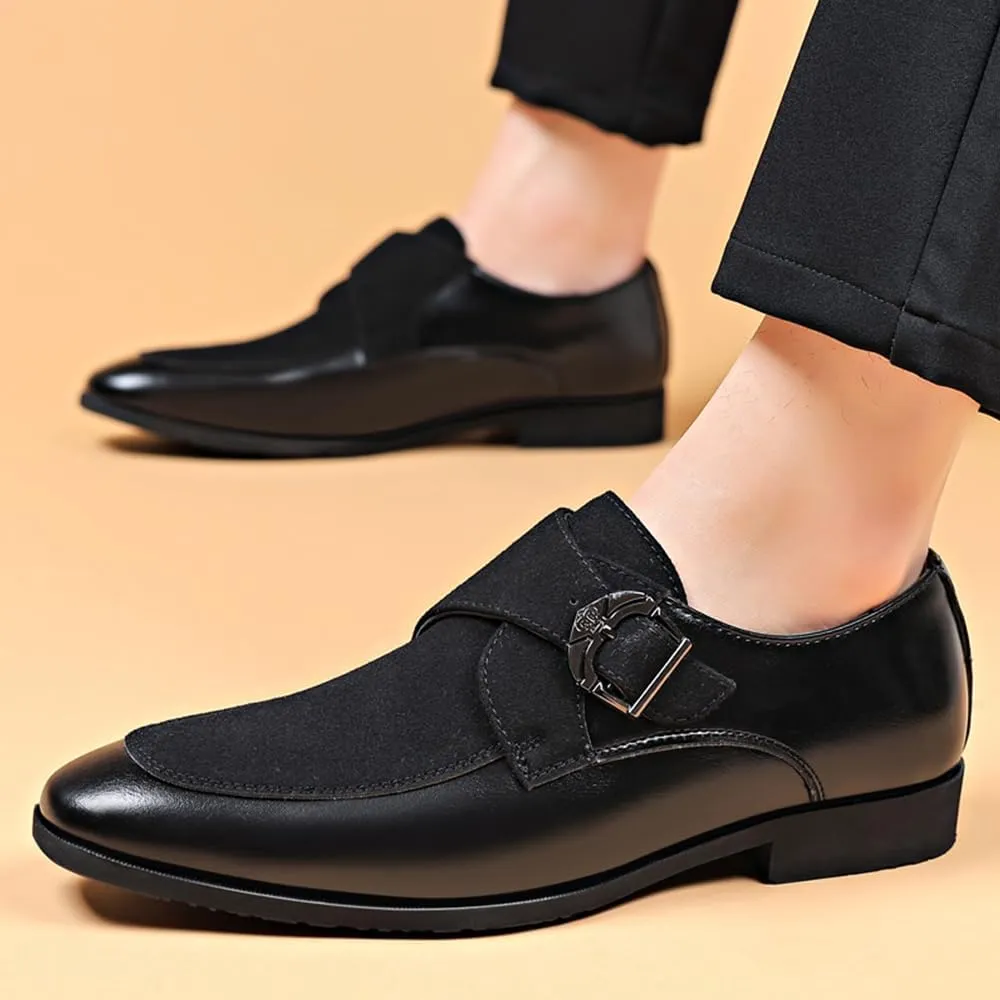 Men's Suede Patent Leather Dress Shoes Business Formal Derby Fashion Oxford Tuxedo Shoes