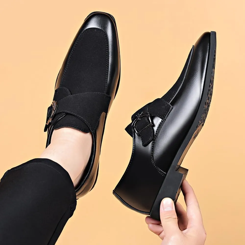Men's Suede Patent Leather Dress Shoes Business Formal Derby Fashion Oxford Tuxedo Shoes