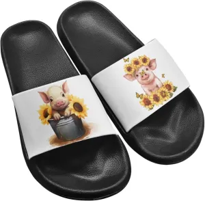 Micoklinlin Slide Sandals for Women Men Cute Flip Flops Waterproof Shower Slide Summer Bathroom Beach Pool Slippers Size 5-12