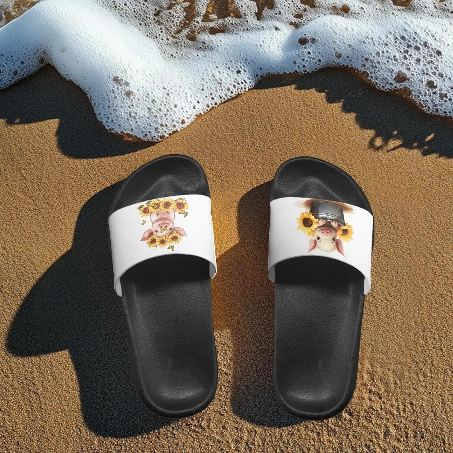 Micoklinlin Slide Sandals for Women Men Cute Flip Flops Waterproof Shower Slide Summer Bathroom Beach Pool Slippers Size 5-12