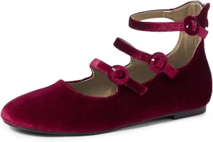 Milooey shoes Women's Mary Jane Flats Comfy Round Toe Low Heel Flats Triple Ankle Strap Sandals Classic Party Dress Bridal Shoes Size 4-16 Us