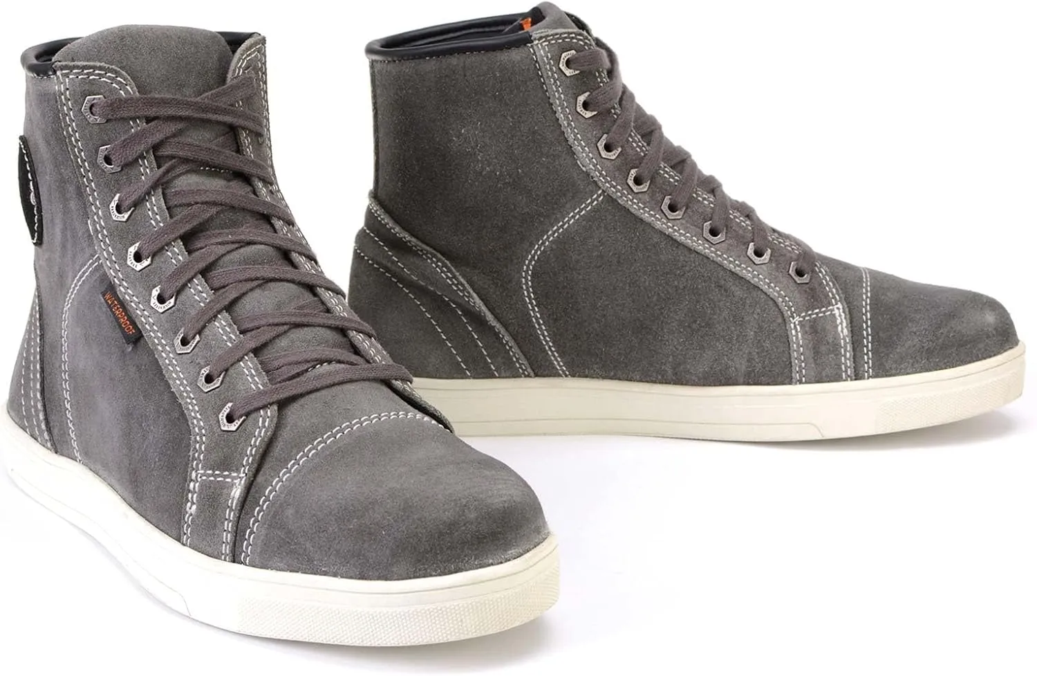 Milwaukee Leather MBM9109 Men's Grey Suede Leather Reinforced Street Riding Waterproof Shoes w/Ankle Support - 12