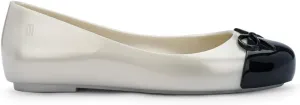mini melissa Sweet Love Cap Toe Ballet Flats for Big Kids - Jelly Shoes for Girls with Cute Bow, Toe Accent and Adjustable Straps