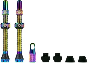 Muc-Off Tubeless Valves V2, Iridescent 60mm - Tubeless Valve Stems with Valve Core Removal Tool for Tubeless Tires - Includes Presta Valve Stem Caps