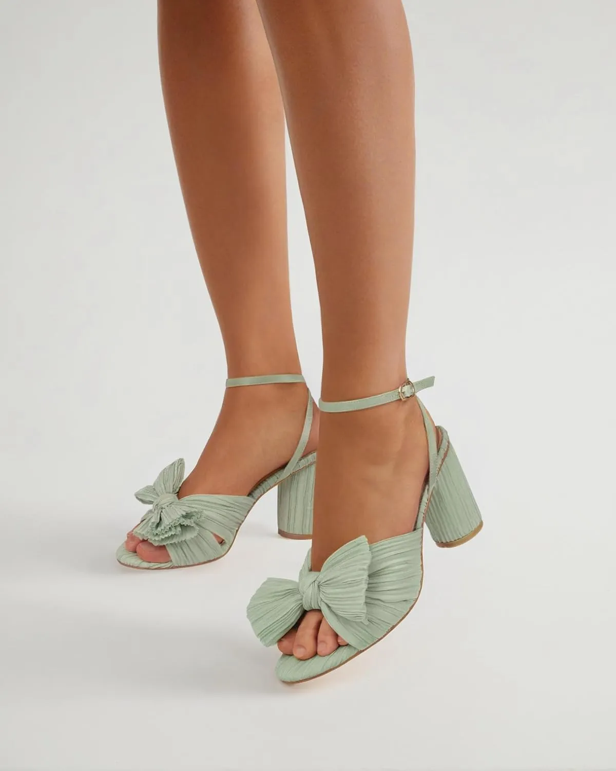MUCCCUTE Women's Bow Knot Heeled Sandals Ankle Buckle Strap Chunky Heeled Open-toe Comfortable Wedding Party Fashion Heeled
