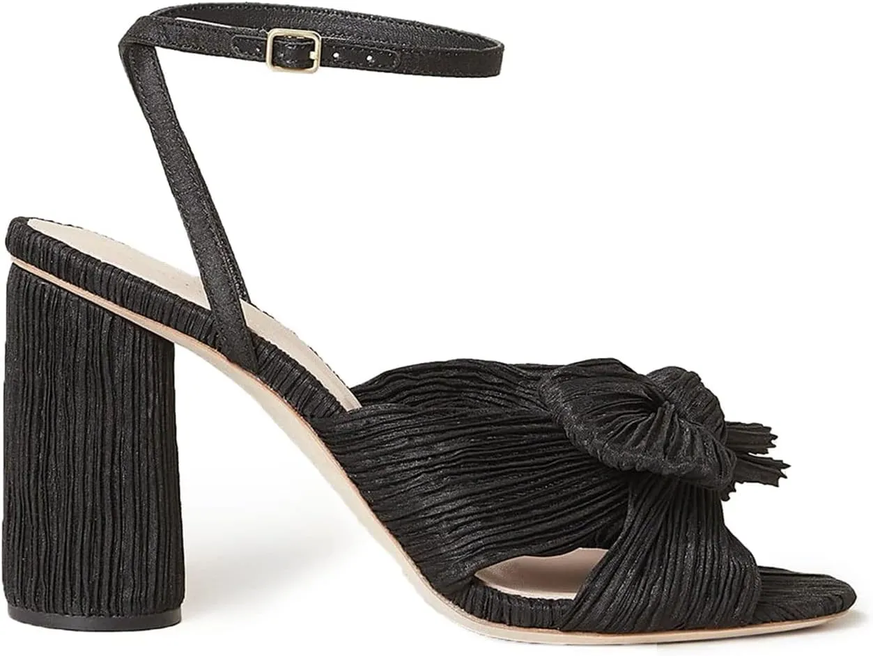 MUCCCUTE Women's Bow Knot Heeled Sandals Ankle Buckle Strap Chunky Heeled Open-toe Comfortable Wedding Party Fashion Heeled